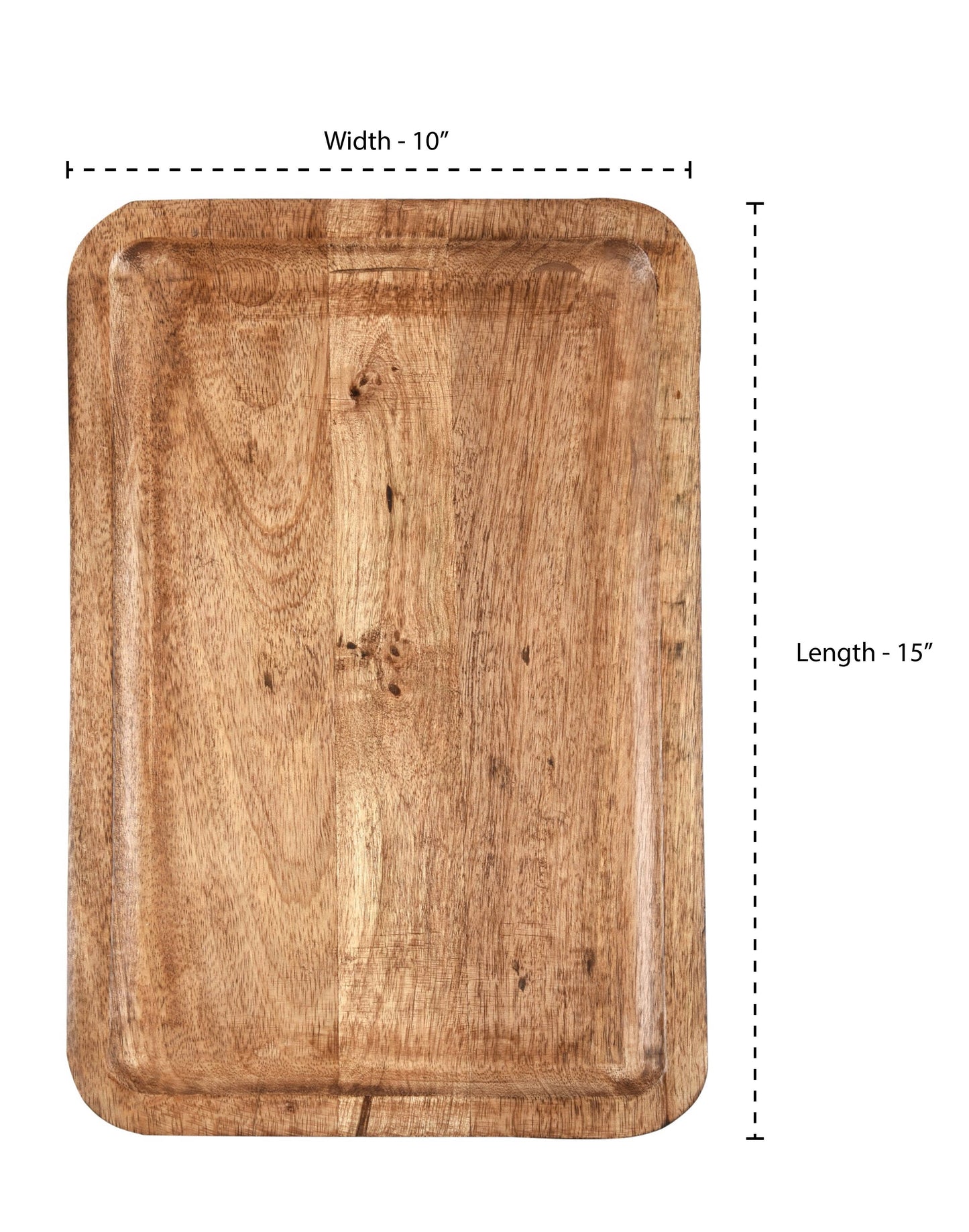 Acacia Wooden Tray & Set of 2 Kitchen Towels