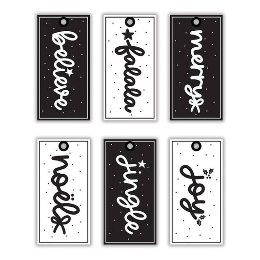 Gift Tags Book - Black/White Holiday