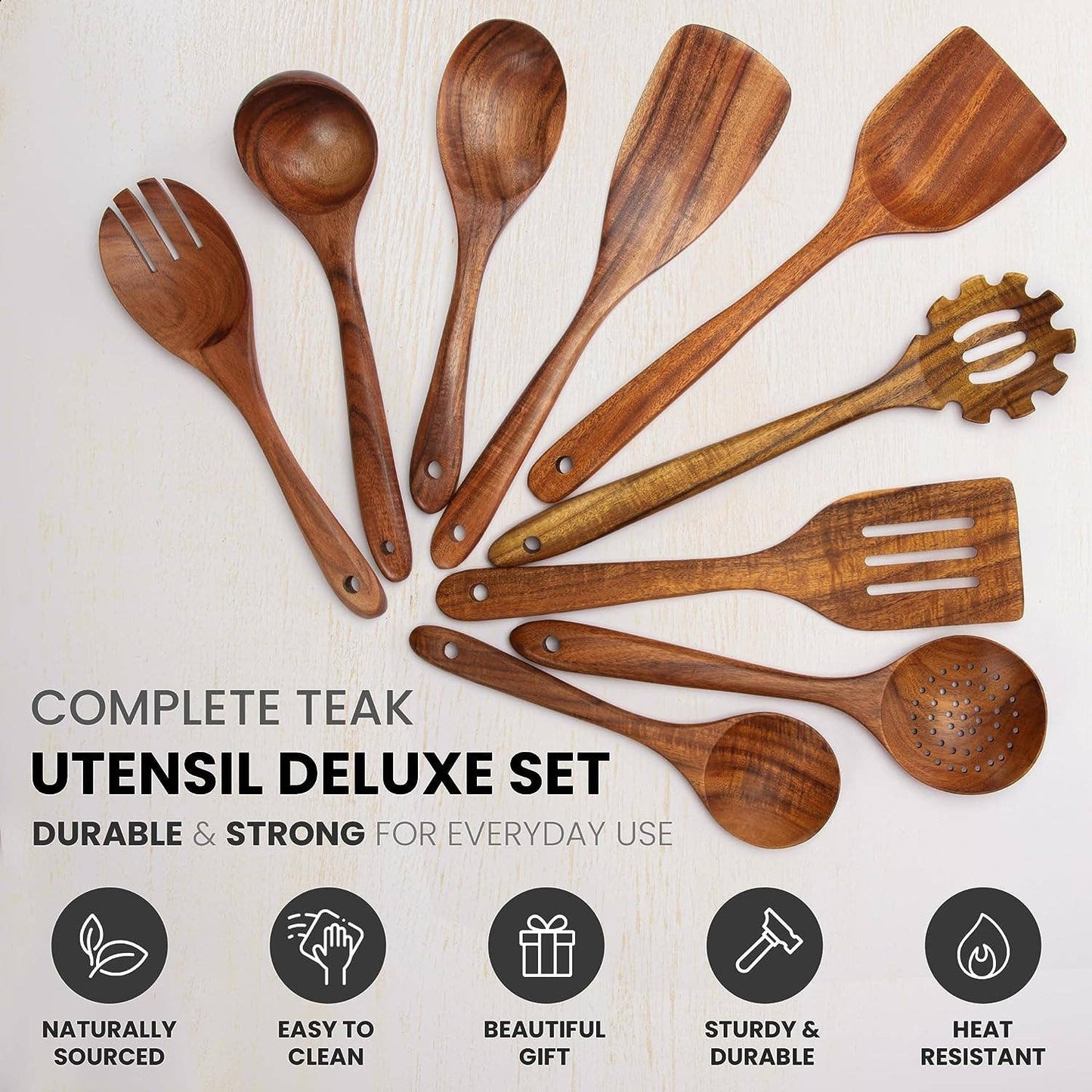 Teak Wooden Utensils Set