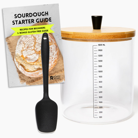 Sourdough Starter Jar Kit with Glass Jar, Spatula & More