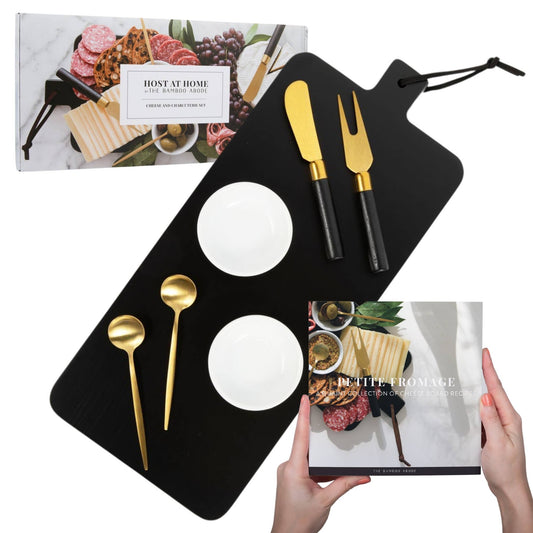 7 Piece Black Charcuterie Board Set | Christmas Gift